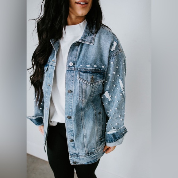 Lily & Lottie Jackets & Blazers - Lily and Lottie Chelsea DeBoer Penny Pearl Denim Jacket